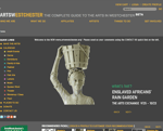 Screenshot of the ArtsWestchester website The page features a grayscale statue of a woman carrying a basket on her head with event info for Enslaved Africans Rain Garden and a navigation sidebar on the left