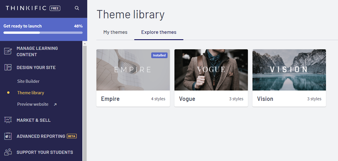 themeoptions | BuddyBoss Thinkific Standalone platform