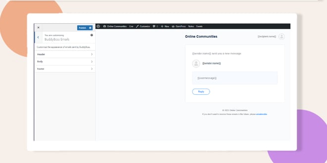 image | BuddyBoss Preview of how the email layout will look for users when received