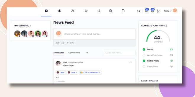 This screenshot shows how the Members Im following WIdget will be displayed