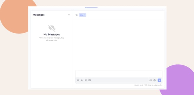 This screenshot shows how the private message shows