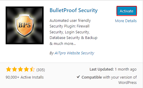 BulletProof Security plugin