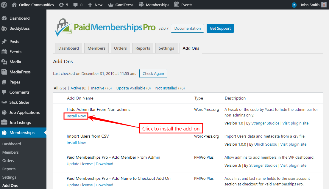 Paid Memberships Pro Add-Ons - Installing an add-on