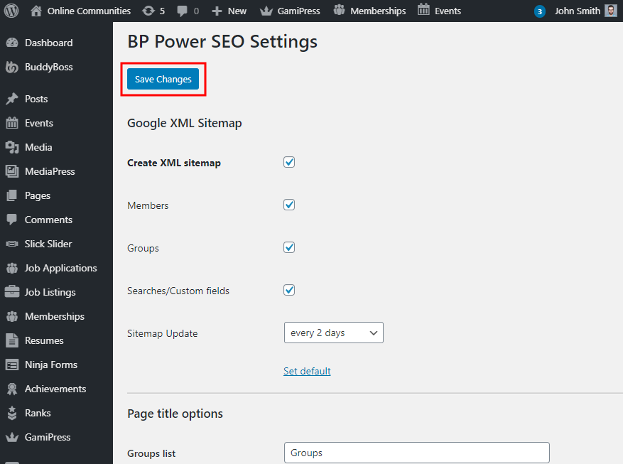 BuddyPress Power SEO - Setting up the plugin