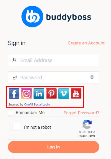 Social Login - Social networks on the login page