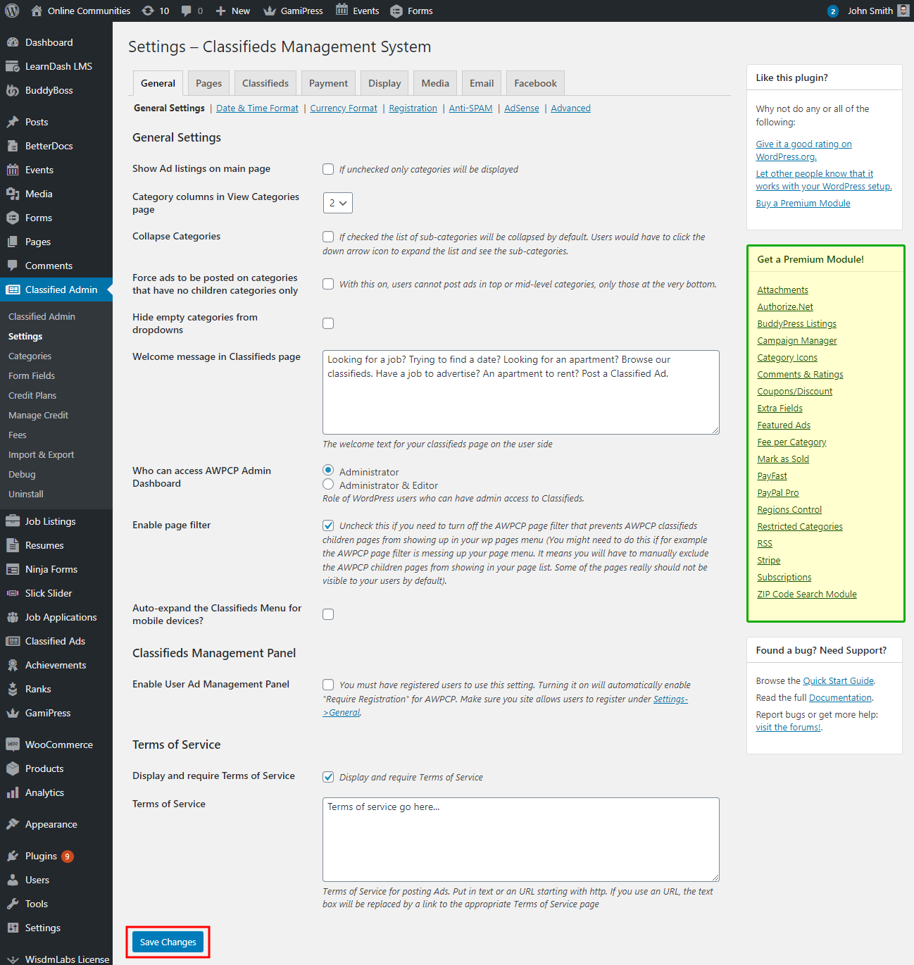 AWCP - Setting up the plugin