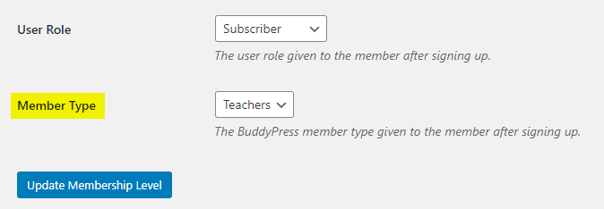 Restrict Content Pro - BuddyPress - Assigning member types to membership levels