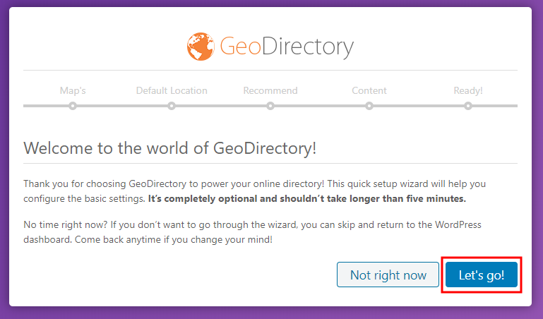 GeoDirectory - Setting up the plugin