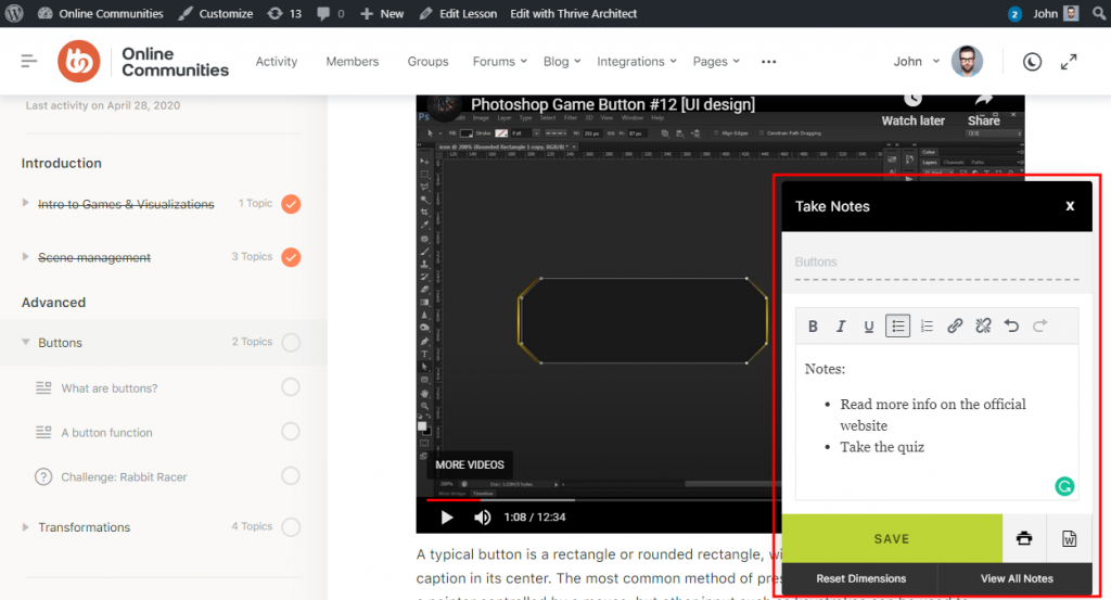 LearnDash Notes - Knowledge Base | BuddyBoss Resources