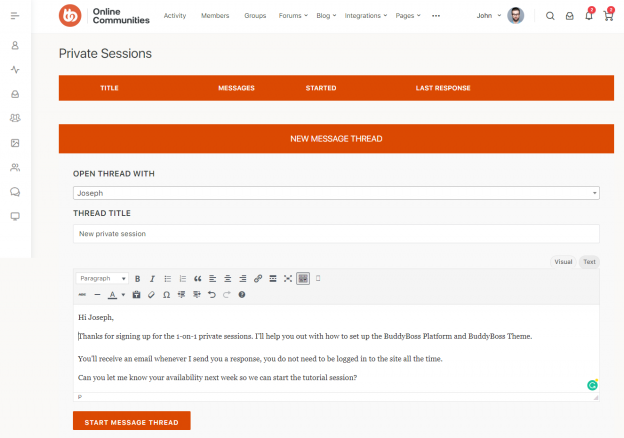 LearnDash Private Sessions - Knowledge Base | BuddyBoss Resources