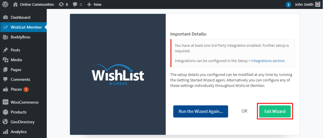 WishList Member - Setting up the plugin final step