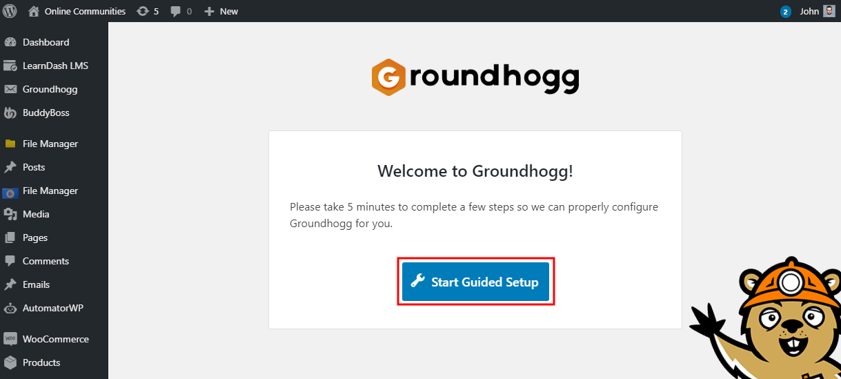 Groundhogg – Setting up the plugin