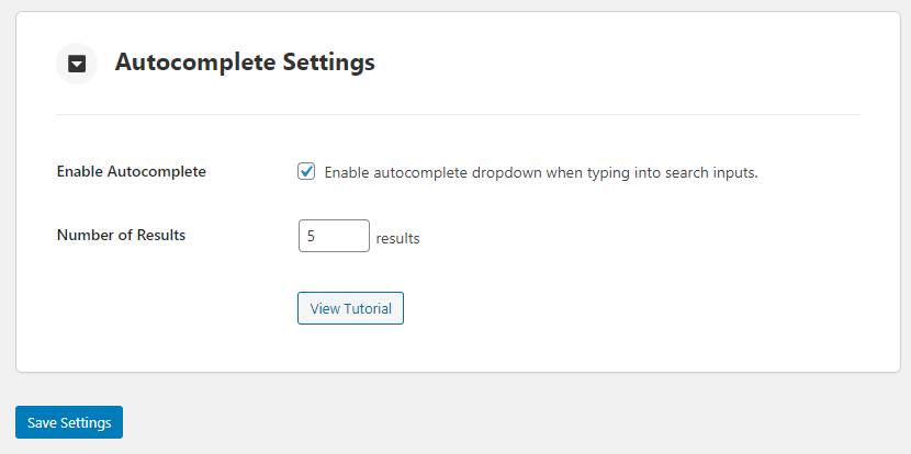 Network Search - Configuring the auto-complete setting for the Network Search