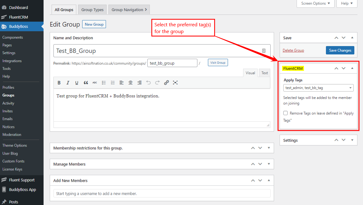 Contact segmenting based on groups
