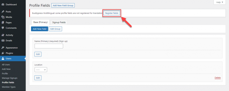 WPML - Registering BuddyBoss Profile Fields