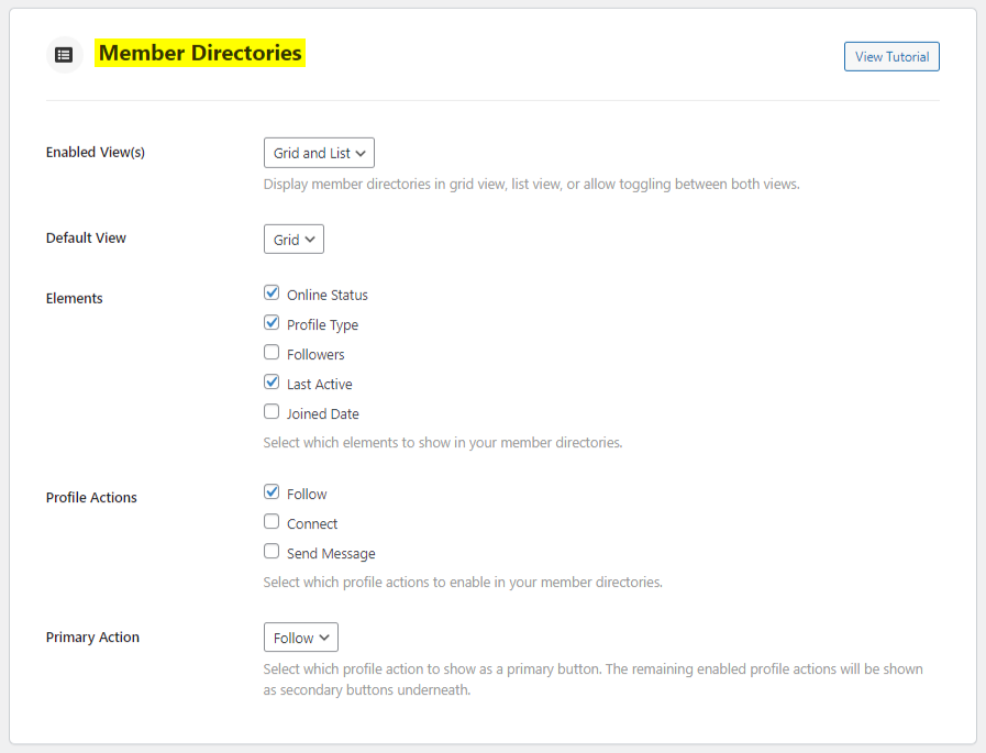 Customizing the member directories