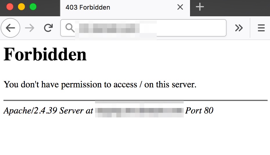 Error message Apache web server