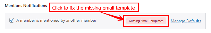 Settings > Notifications > Notification Types > Fixing missing email templates