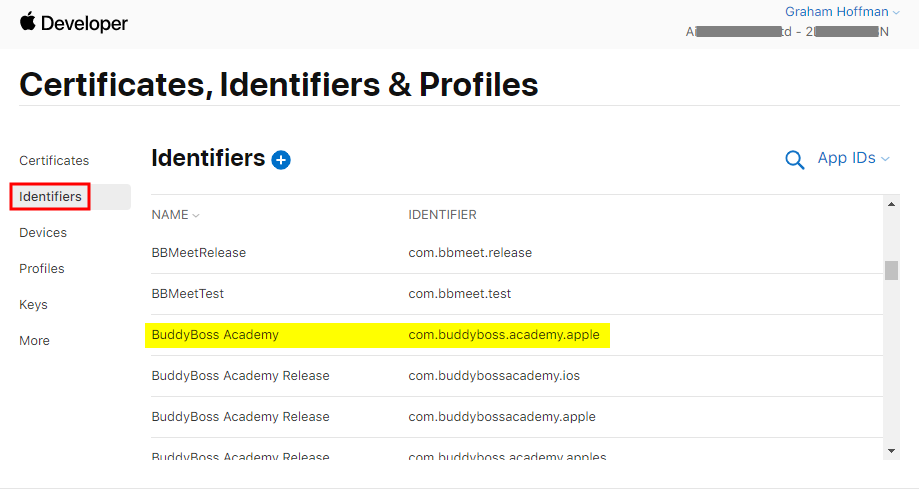 App Identifiers