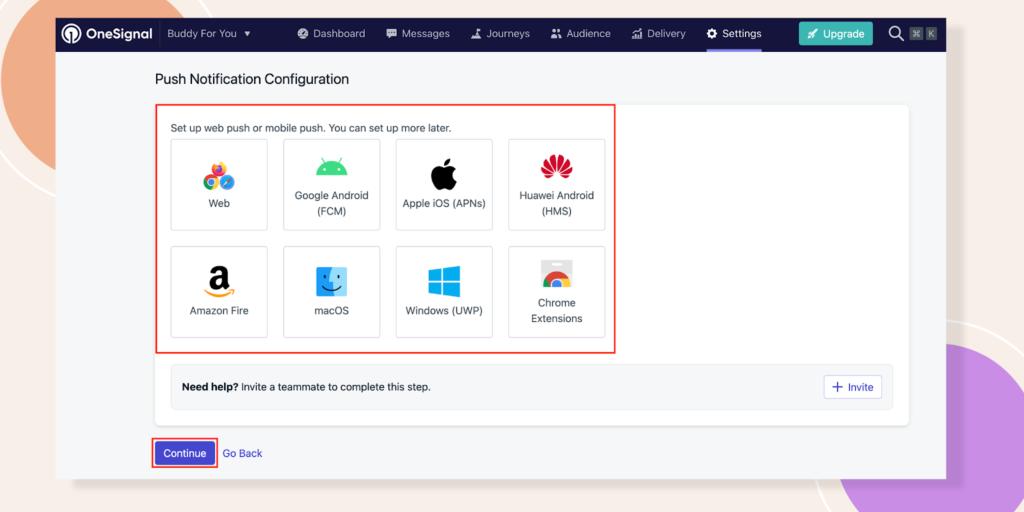 Push Notification Configuration in OneSignal