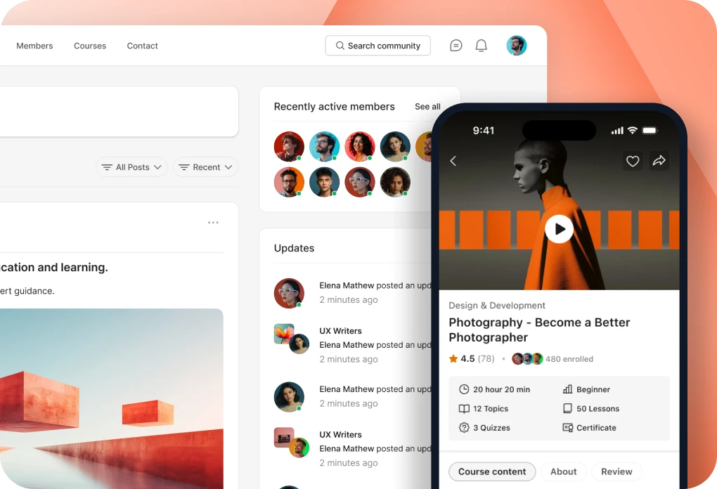 BuddyBoss website and mobile app