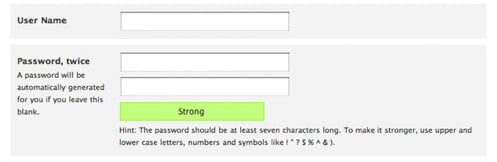 Choosing Username/Password