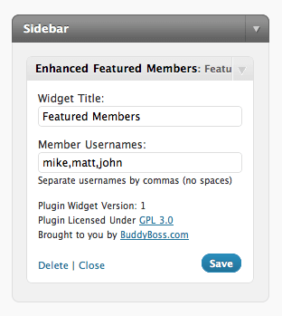 Enhanced Featured Members Widget back-end