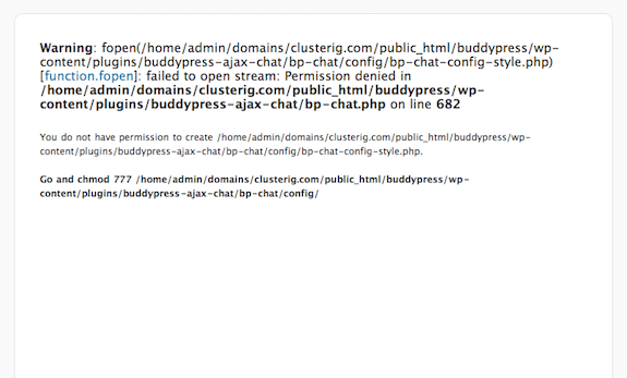 BuddyPress Ajax Chat Warning