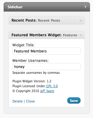 Featured Members Widget