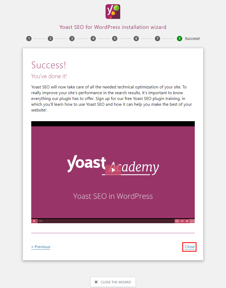 Yoast SEO – Setting up the plugin final step