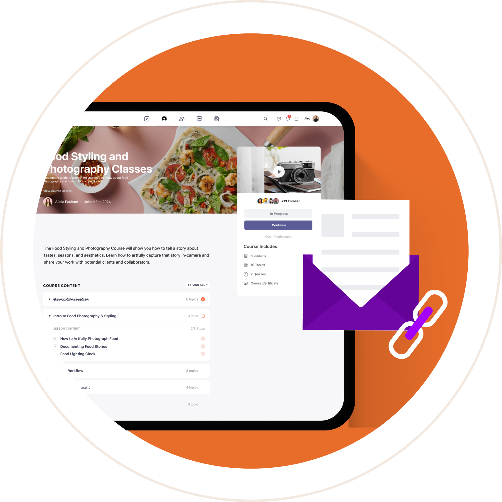 fifthcol | BuddyBoss A BuddyBoss course page with marketing email